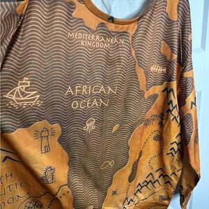 Map Print Long Sleeve Shirt